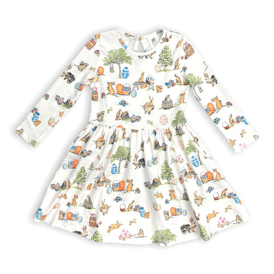 Long Sleeve Twirl Dress With Pockets - Egg Hunt