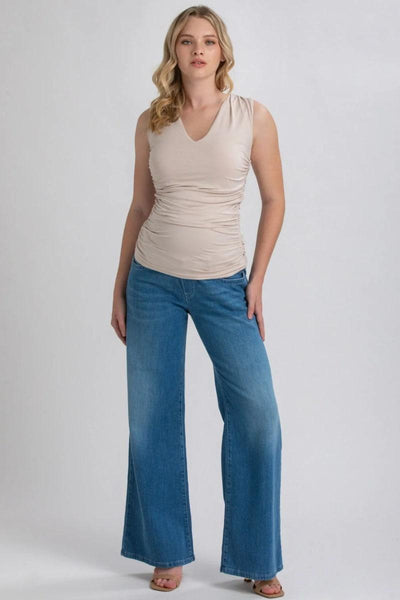 WIDE LEG WA02 Wide Leg Maternity Jeans - Medium Light St