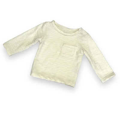 Flamé Long Sleeved One Pocket Tee - Ecru