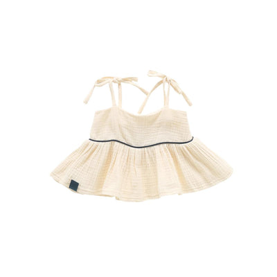 Girl Peplum Top - Cream - Tank Top