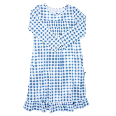 Boho Dress - Blue Gingham - Dresses