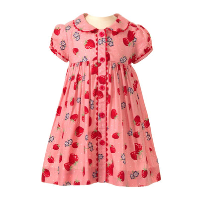 Strawberry Button Front Dress & Bloomer