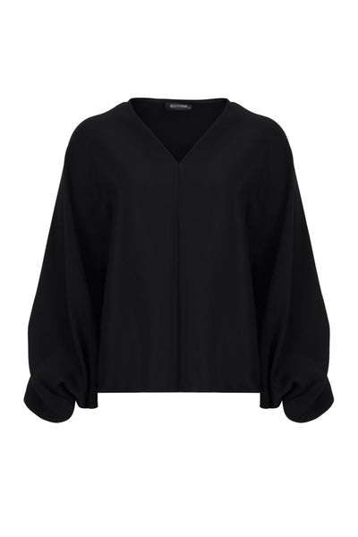 Batwing Sleeve Oversized Top - Black