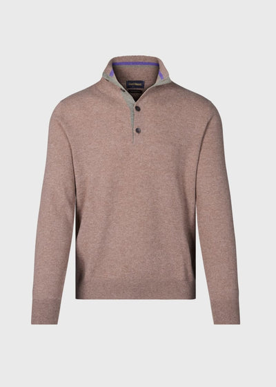 Cashmere Button Mock Sweater - Mink