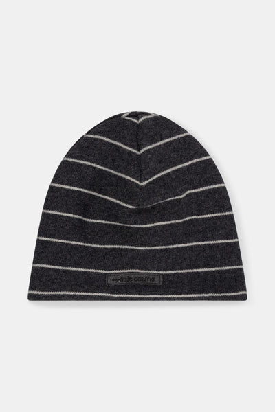 Organic stripes baby beanie - Dark grey