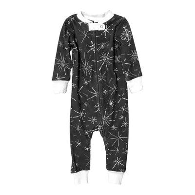 Full Zip Footless Pajama - Stormy Snowflakes