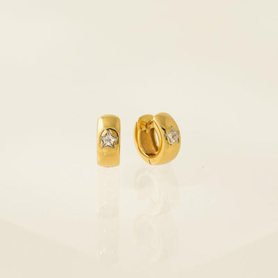 Star Chunky Huggie Hoop Earrings