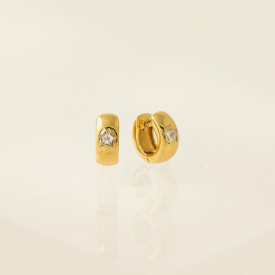 Star Chunky Huggie Hoop Earrings - Earrings