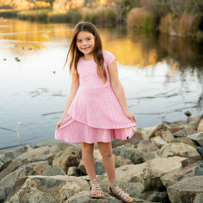 Emma’s Tulip Dress - Pink Weave - Dresses