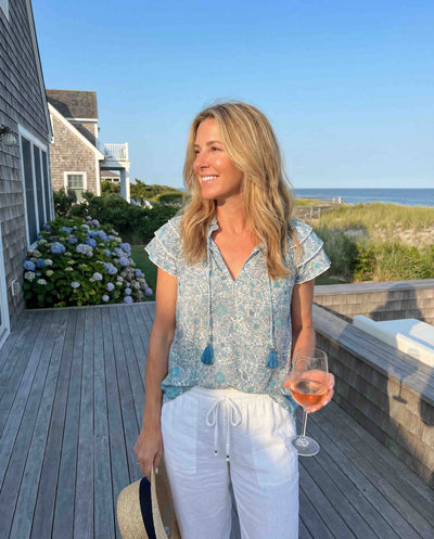 Varina Top - Green and Gold