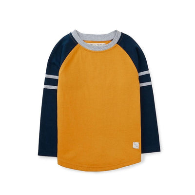 Colorblock Raglan Tee - Gold - T-shirt