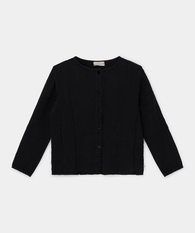 Organic gauze button down blouse - Dark grey