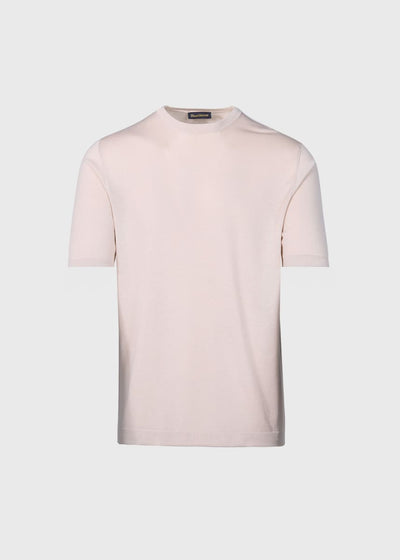 Silk Short Sleeve T-Shirt - Tan - T-shirt