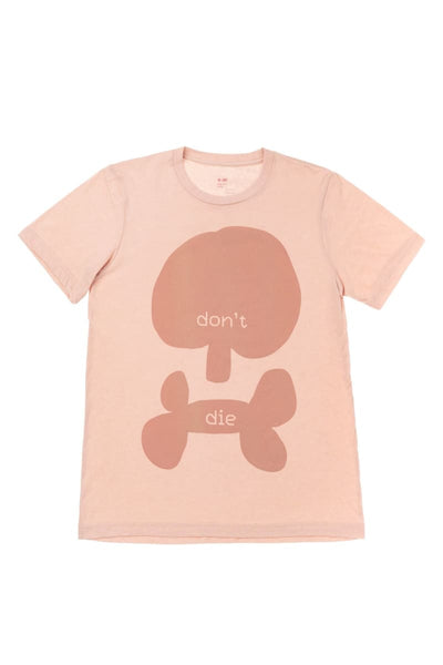 Adults 'Don't Die' T-Shirt Scull - Peach