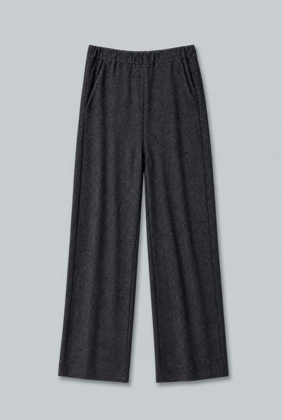 Lurex Straight Leg Pants - Black