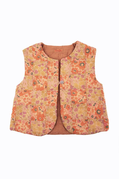 Baby Vest Salmon Liberty Patchwork
