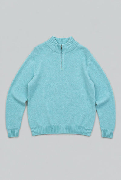 Quarter Zip Sweater - Seafoam Green