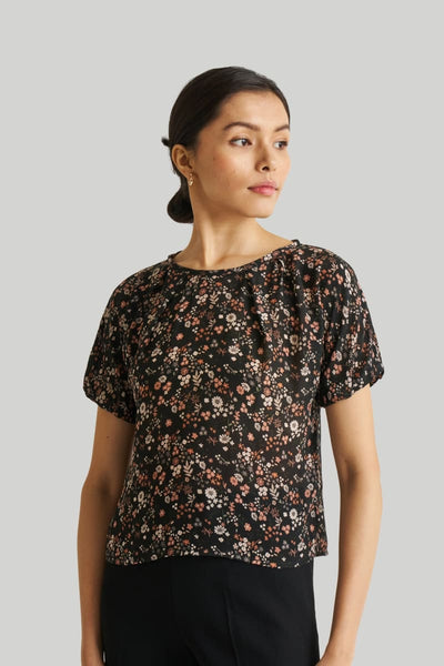 Balloon Sleeve Top - Wildflower Waltz