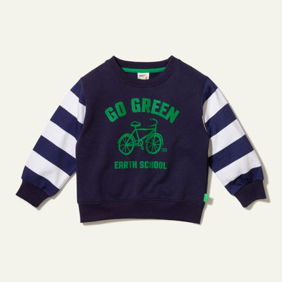 Go Green Kid Sweatshirt - Blue Ribbon Stripe