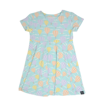 Swirly Girl Short Sleeve Dress - Hot Air Balloons - 8 Years - Dresses