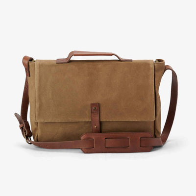Loreto Messenger Bag Waxed Canvas - Olive - FINAL SALE
