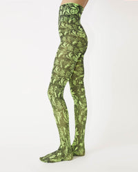 Rodebjer Colab Vegetal Tights - Techno Green