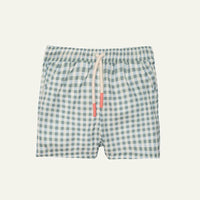 Seaqual Recycled Polyester Gingham Baby Swim Trunks - Natural/faded Denim