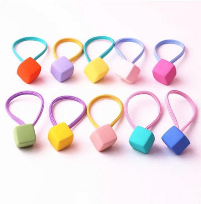 Matte Squares Hair Elastic 10Pc Box Set