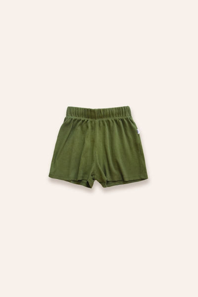 Organic Ribbed Shorts - Green