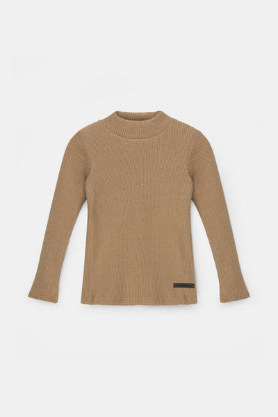 Organic rib sweater - Camel