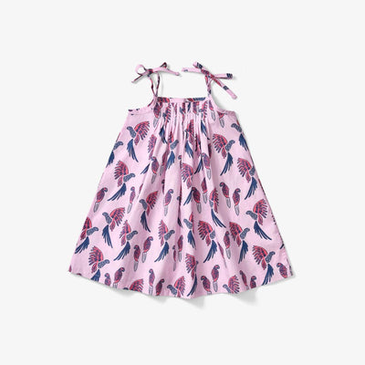 Tie Dress - Parrot Cotton Candy