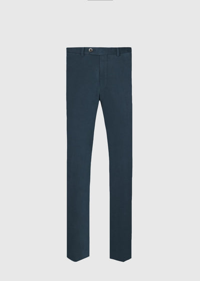 Brushed Cotton Plain Front Newton Pant - Teal