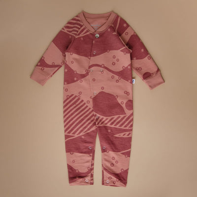 Organic Pima Cotton Jumpsuit Snowy Andes - Red
