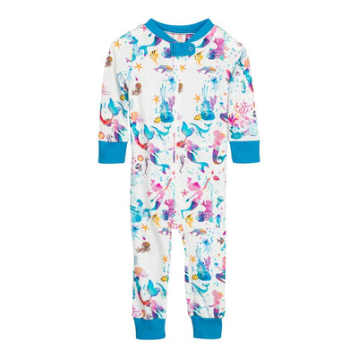 Full Zip Footless Pajama - Mermaid