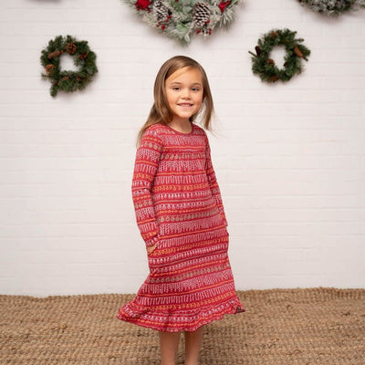 Boho Dress - String of Lights Burgundy