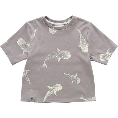 Boxy T-Shirt with All Over Print - Grey