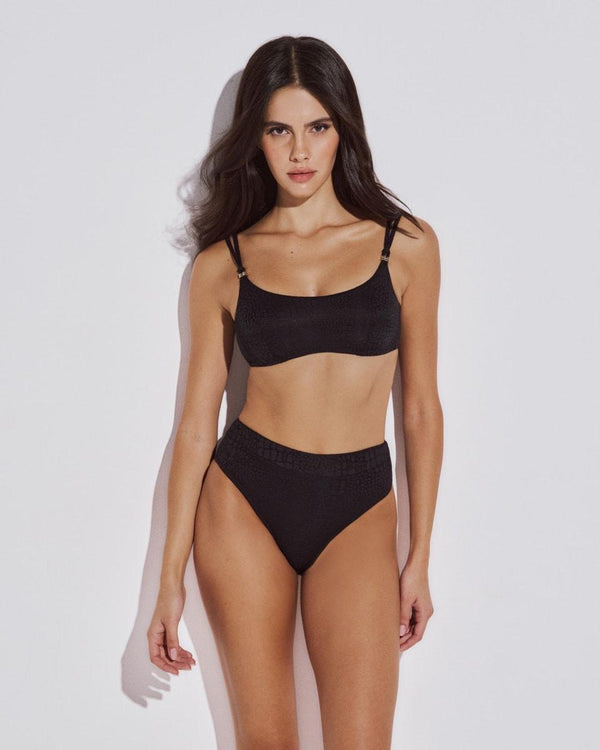 Angel Bikini Crop Top - Black