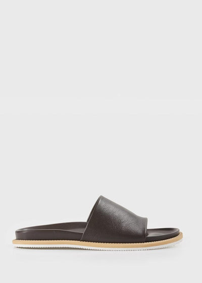 Palma Leather Slide - Dark Brown