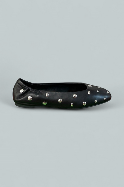 Women's Halo Studded Ballet Flats - Black