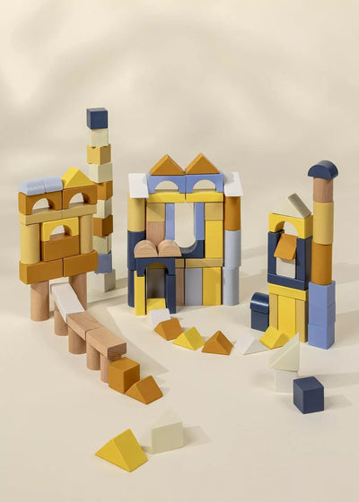 Wooden Construction Blocks Set - 100pcs