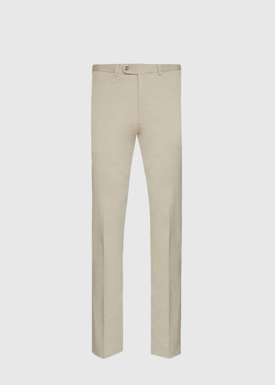 Cotton Plain Front Newton Pant - Khaki - Trouser