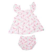 Ruffle Dress & Bloomer - Narwhal Pink
