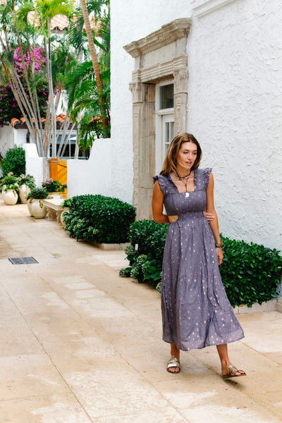 Lauren Dress - Charcoal Pink Lurex