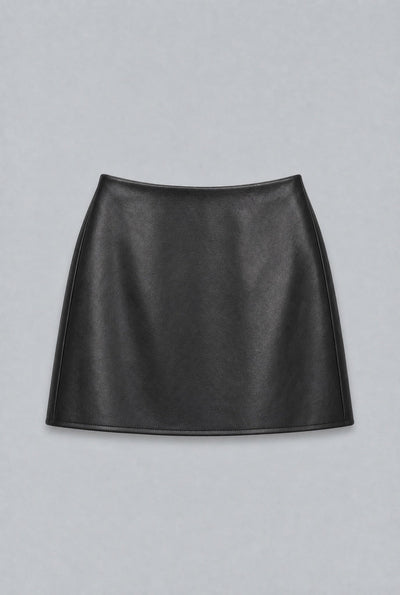 Faux Leather Mini Skirt - Black