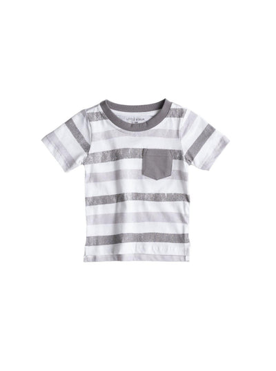 Baby Watercolor Striped Classic Tee - Charcoal