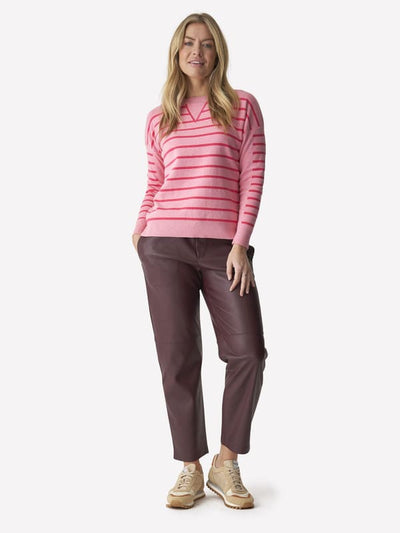 Stripe Front Jumper - Rose Blush