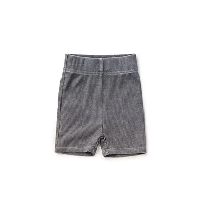 Acid Wash Ribbed Short - Black - Shorts