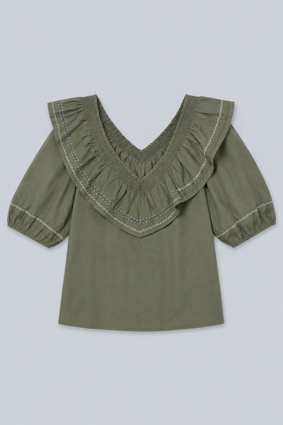 Felix Ruffle Top - Green
