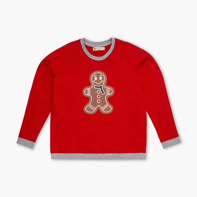 Adult Embroidered Crewneck Sweatshirt - Gingerbread Cookie - S - Crewneck Sweatshirt