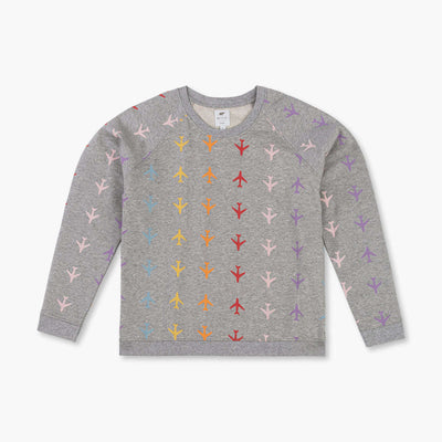 Adult Printed Crewneck Sweatshirt - Rainbow Jet Set - Crewneck Sweatshirt